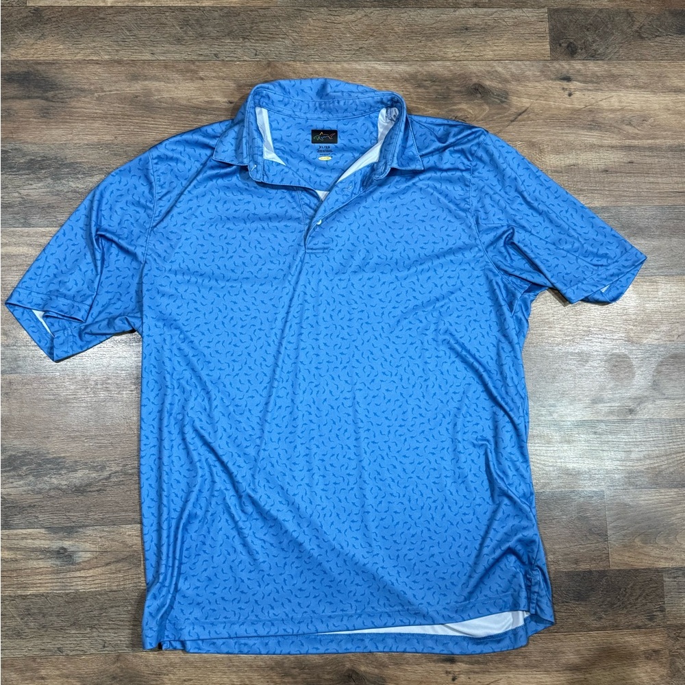 Greg Norman Men's Blue Polo Shirt